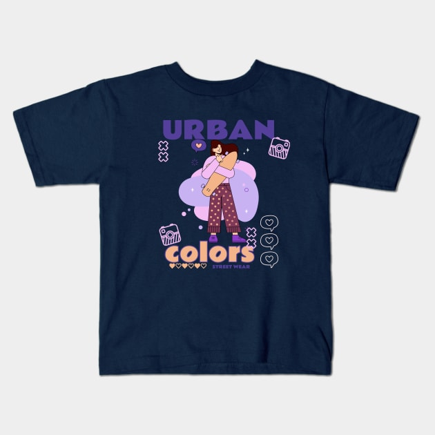 Urban Colors Streetwear Fashion Kids T-Shirt by colorcraftss